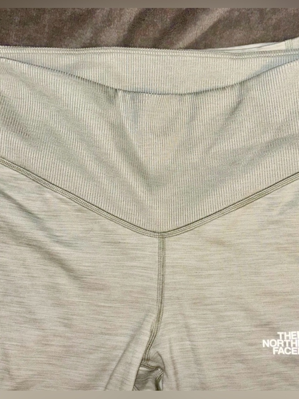 The North Face Dune Sky 7/8 Tights Heathered Sage Green Ribbed Waist Leggings - Picture 7 of 7